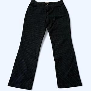 Chico’s Black Polka Dot Slim Straight Pants Size 5 Regular Classic Minimalist ✨